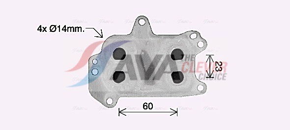 Radiatore olio, Olio motore - PE3424 AVA QUALITY COOLING