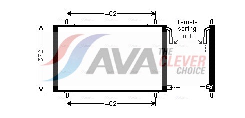 Condenser, air conditioning - PE5191 AVA QUALITY COOLING