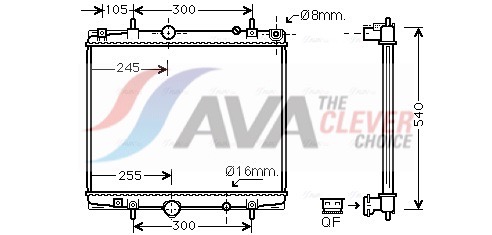 Radiator, engine cooling - PEA2237 AVA QUALITY COOLING