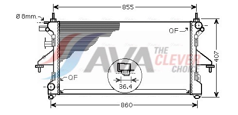 Radiator, engine cooling - PEA2304 AVA QUALITY COOLING