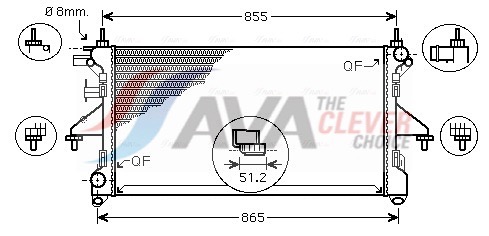 Radiator, engine cooling - PEA2308 AVA QUALITY COOLING