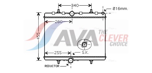 Radiator, engine cooling - PEA2314 AVA QUALITY COOLING