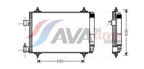 Condenser, air conditioning - PEA5286D AVA QUALITY COOLING
