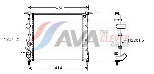 Radiator, engine cooling - RT2260 AVA QUALITY COOLING