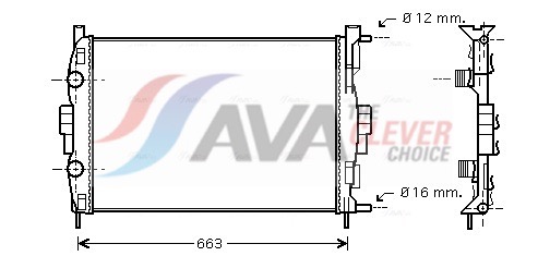 Радиатор, охлаждение двигателя - RT2307 AVA QUALITY COOLING