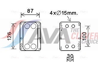 масляный радиатор, двигательное масло - RT3631 AVA QUALITY COOLING