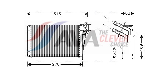 Heat Exchanger, interior heating - RT6228 AVA QUALITY COOLING