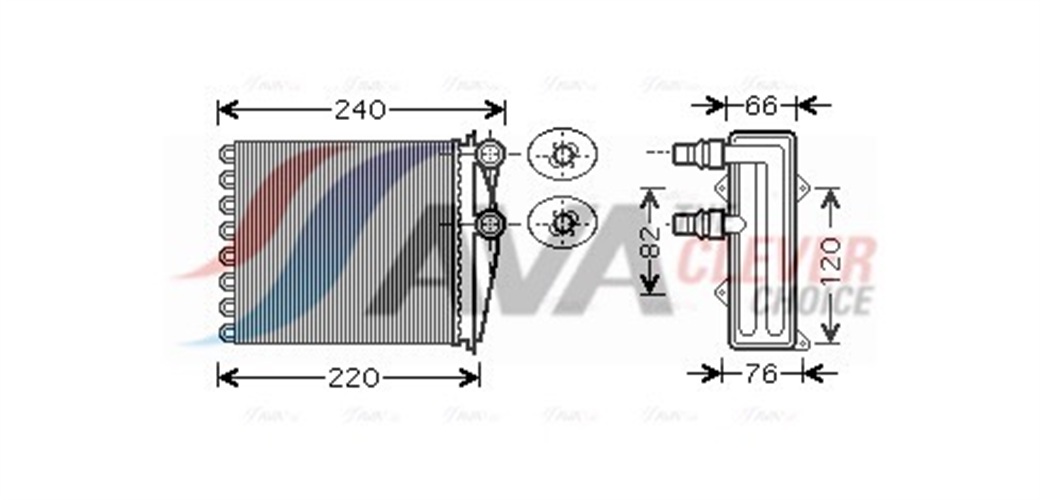Scambiatore calore, Riscaldamento abitacolo - RT6380 AVA QUALITY COOLING