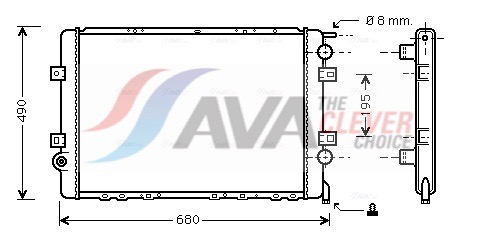 Radiator, engine cooling - RTA2264 AVA QUALITY COOLING