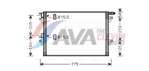 Condenser, air conditioning - RTA5382 AVA QUALITY COOLING