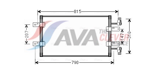 Condenser, air conditioning - RTA5451 AVA QUALITY COOLING