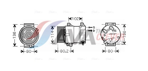 Compressor, air conditioning - RTAK383 AVA QUALITY COOLING
