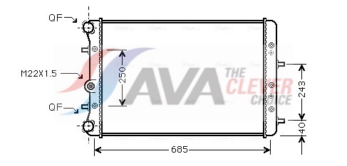 Radiator, engine cooling - SAA2006 AVA QUALITY COOLING