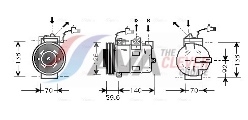 Compressor, air conditioning - SBAK054 AVA QUALITY COOLING