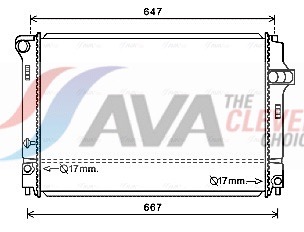 Radiatore, Raffreddamento motore - TO2700 AVA QUALITY COOLING