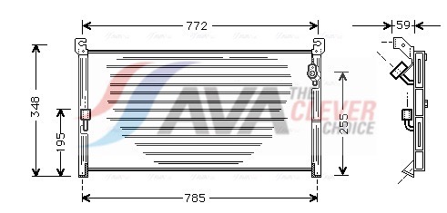 Condenser, air conditioning - TO5130 AVA QUALITY COOLING