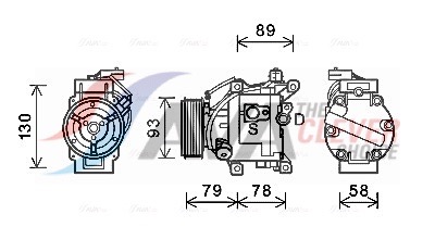 Compressor, air conditioning - TOAK667 AVA QUALITY COOLING
