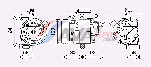 Compressor, air conditioning - TOAK734 AVA QUALITY COOLING