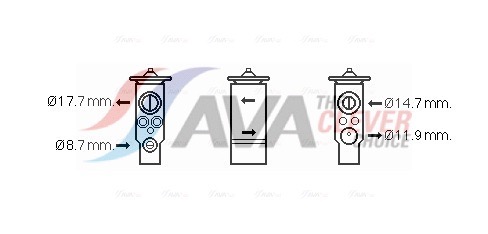 Expansion Valve, air conditioning - VN1366 AVA QUALITY COOLING