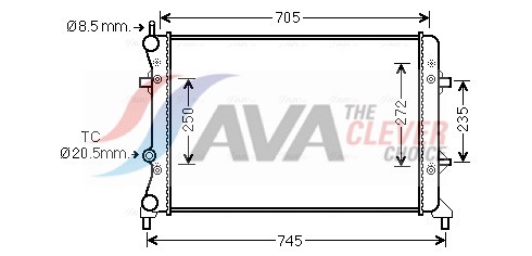 Radiator, engine cooling - VN2359 AVA QUALITY COOLING