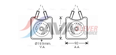 Oil Cooler, engine oil - VN3215 AVA QUALITY COOLING