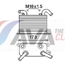 Oil Cooler, automatic transmission - VN3310 AVA QUALITY COOLING