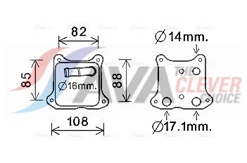 Oil Cooler, engine oil - VN3391 AVA QUALITY COOLING
