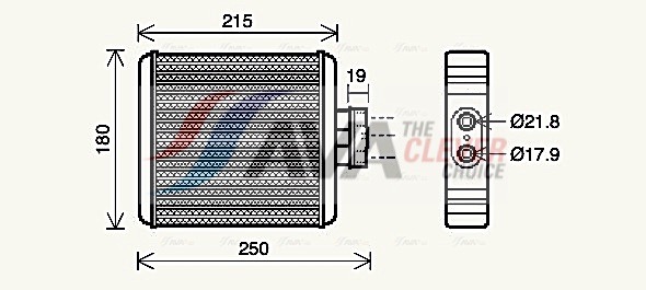 Scambiatore calore, Riscaldamento abitacolo - VN6196 AVA QUALITY COOLING