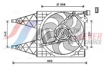 Вентилятор, охлаждение двигателя - VN7532 AVA QUALITY COOLING
