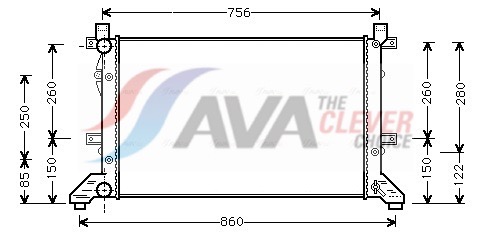 Radiator, engine cooling - VNA2155 AVA QUALITY COOLING