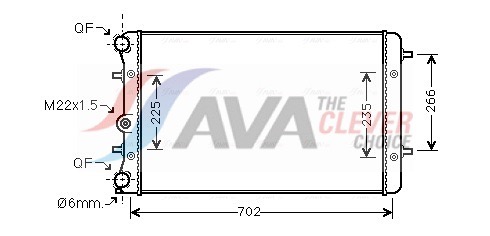 Radiator, engine cooling - VNA2174 AVA QUALITY COOLING