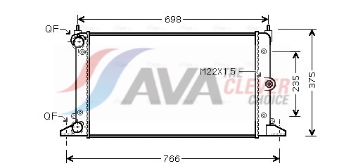 Radiator, engine cooling - VNA2188 AVA QUALITY COOLING