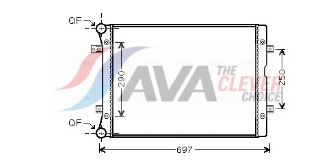 Radiator, engine cooling - VNA2283 AVA QUALITY COOLING