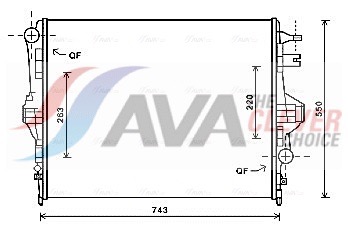 Radiatore, Raffreddamento motore - VNA2316 AVA QUALITY COOLING