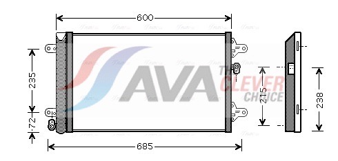 Condenser, air conditioning - VNA5183D AVA QUALITY COOLING