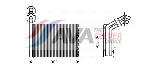 Scambiatore calore, Riscaldamento abitacolo - VNA6201 AVA QUALITY COOLING
