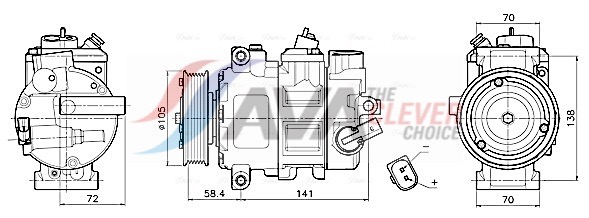 Compressor, air conditioning - VNAK447 AVA QUALITY COOLING