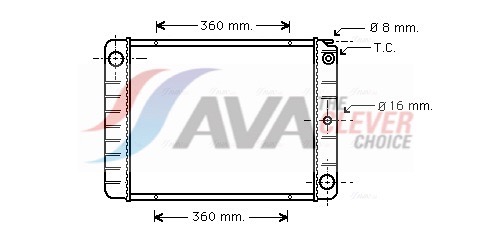 Radiator, engine cooling - VO2027 AVA QUALITY COOLING