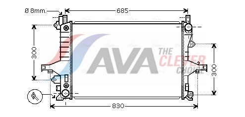 Radiator, engine cooling - VO2115 AVA QUALITY COOLING