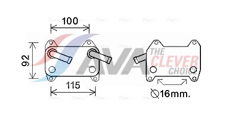 Oil Cooler, engine oil - VO3155 AVA QUALITY COOLING