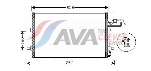 Condenser, air conditioning - VO5140 AVA QUALITY COOLING