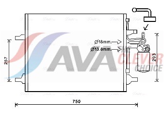 Condenser, air conditioning - VO5166D AVA QUALITY COOLING