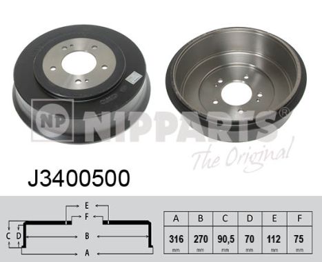 Brake Drum - J3400500 NIPPARTS