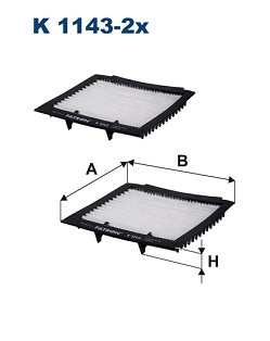 filtras, salono oras - K 1143-2X FILTRON