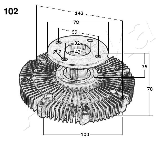 Clutch, radiator fan - 36-01-102 ASHIKA