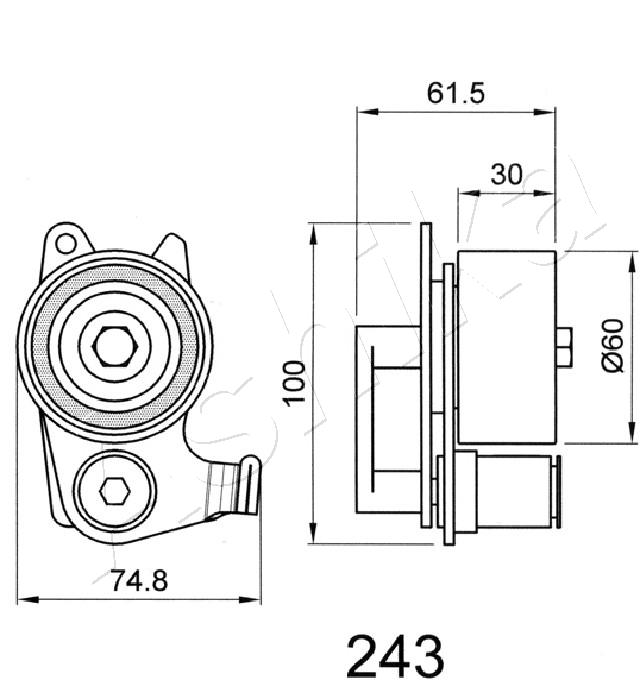 Tensioner, timing belt - 45-02-243 ASHIKA