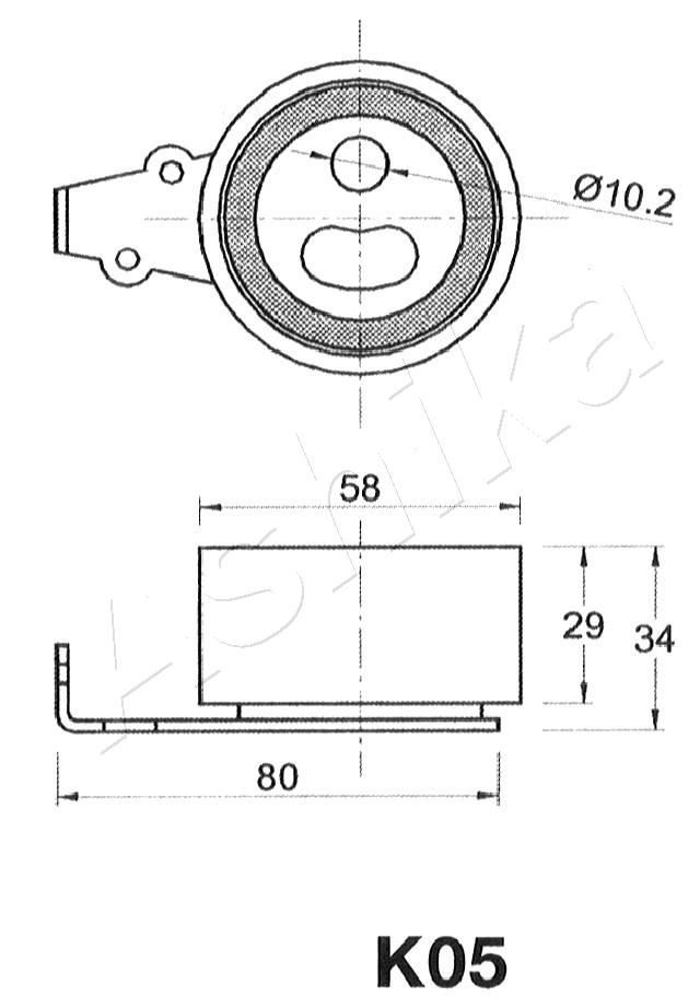 Tensioner, timing belt - 45-0K-005 ASHIKA