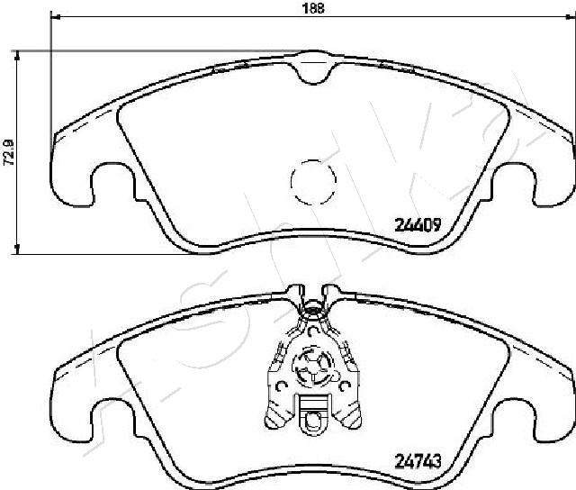 Brake Pad Set, disc brake - 50-00-0309 ASHIKA