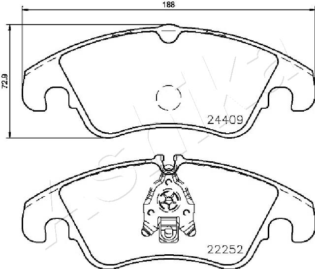Brake Pad Set, disc brake - 50-00-0916 ASHIKA