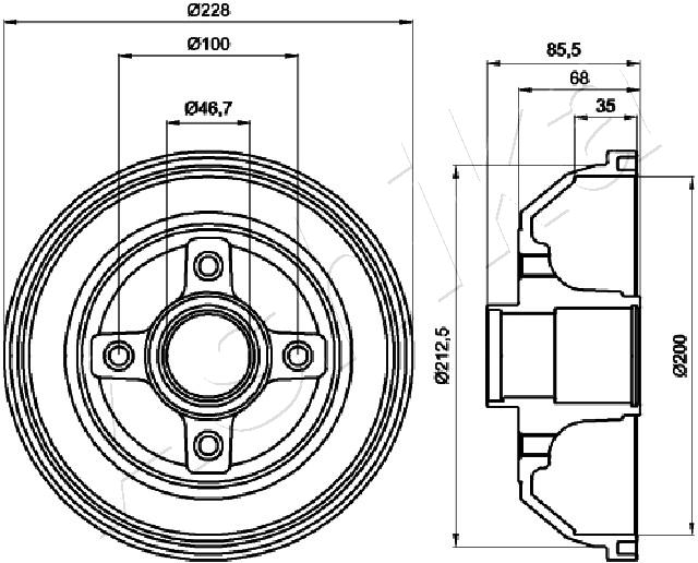 Brake Drum - 56-00-0408 ASHIKA